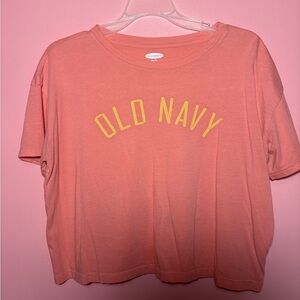 Old Navy Peach Tee with Yellow Logo